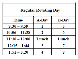 bell schedule